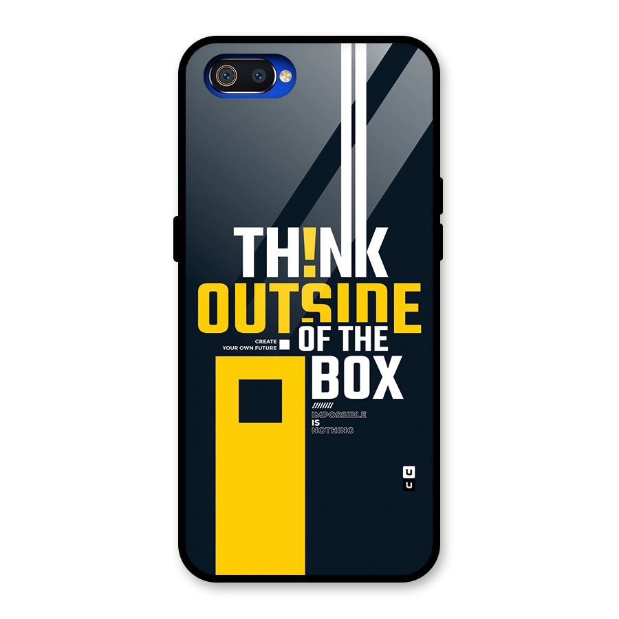 Awesome Think Out Side Glass Back Case for Realme C2