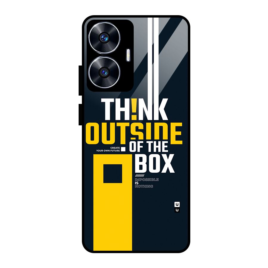 Awesome Think Out Side Glass Back Case for Realme Narzo N55