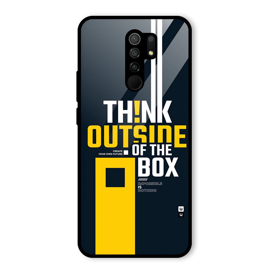 Awesome Think Out Side Glass Back Case for Redmi 9 Prime
