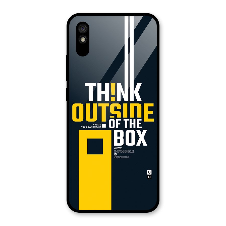 Awesome Think Out Side Glass Back Case for Redmi 9i