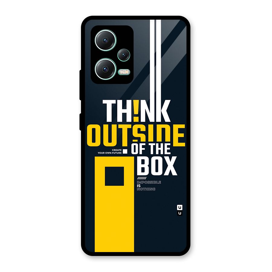 Awesome Think Out Side Glass Back Case for Redmi Note 12 5G