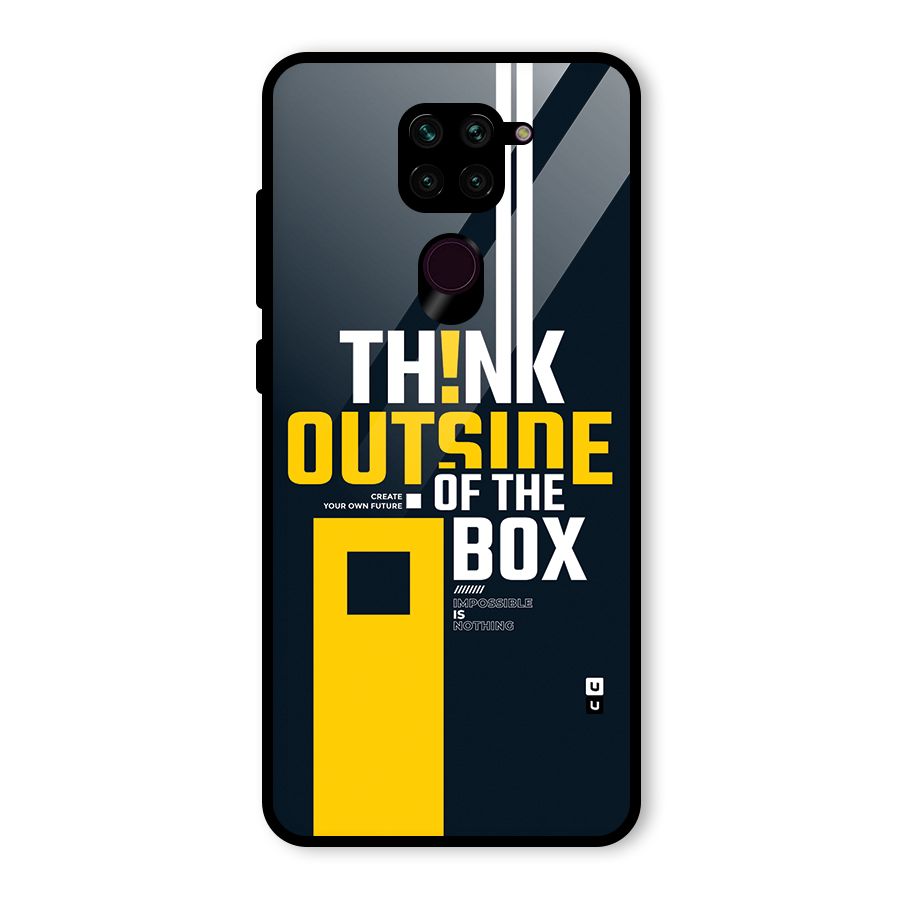 Awesome Think Out Side Glass Back Case for Redmi Note 9