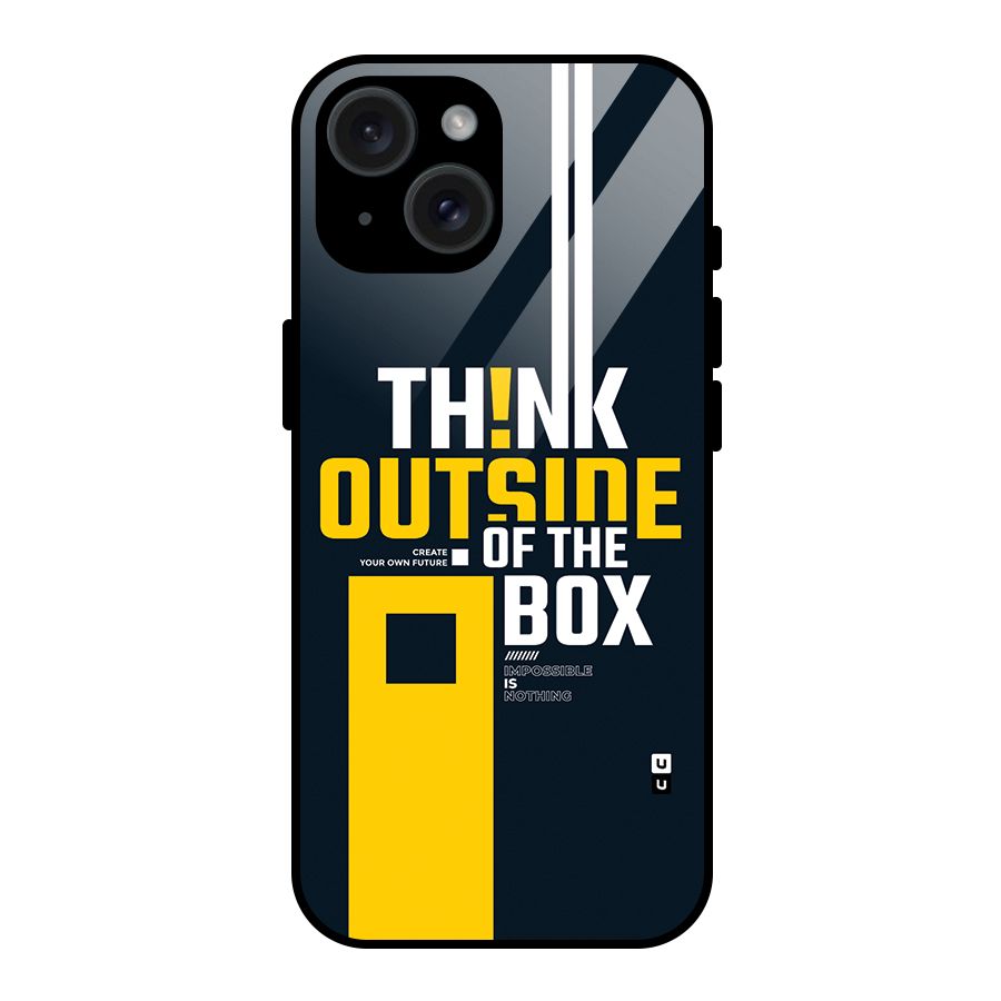 Awesome Think Out Side Glass Back Case for iPhone 15