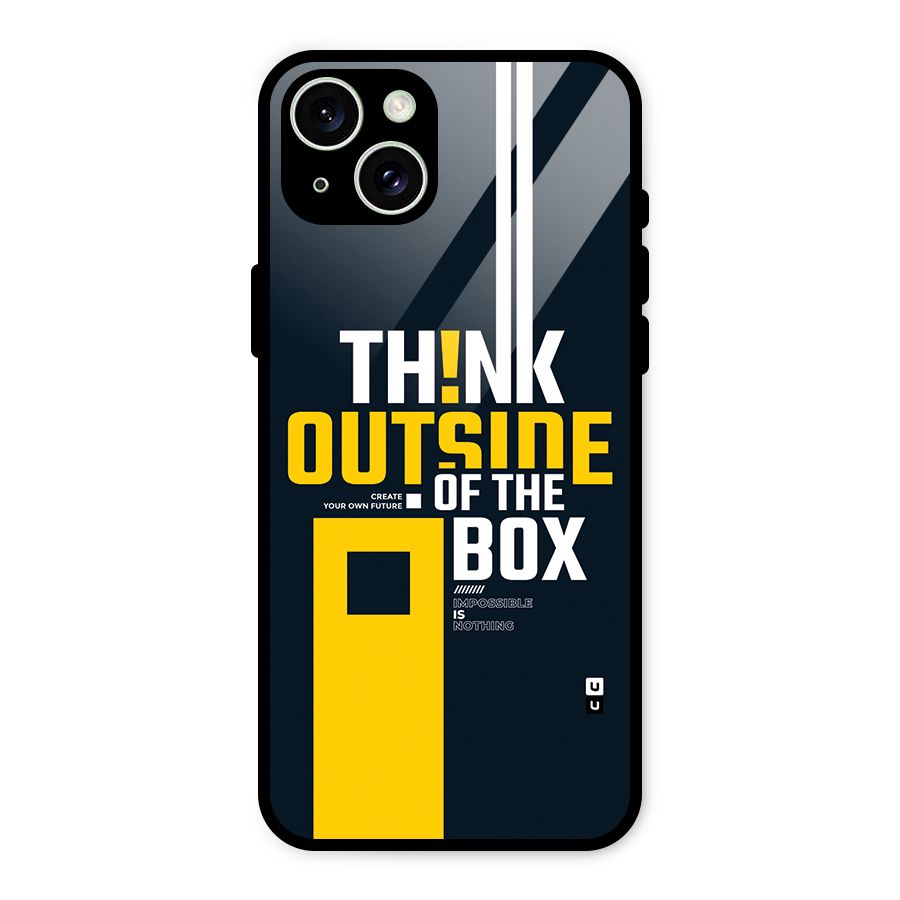 Awesome Think Out Side Glass Back Case for iPhone 15 Plus