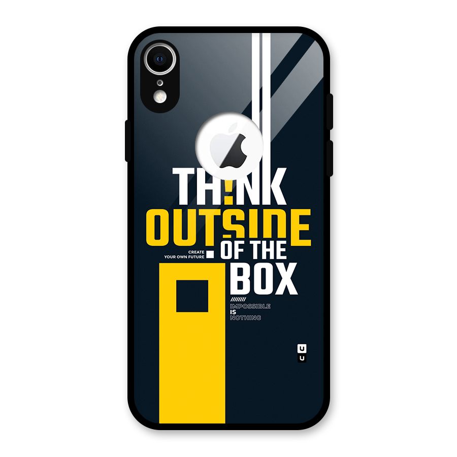 Awesome Think Out Side Glass Back Case for iPhone XR Logo Cut