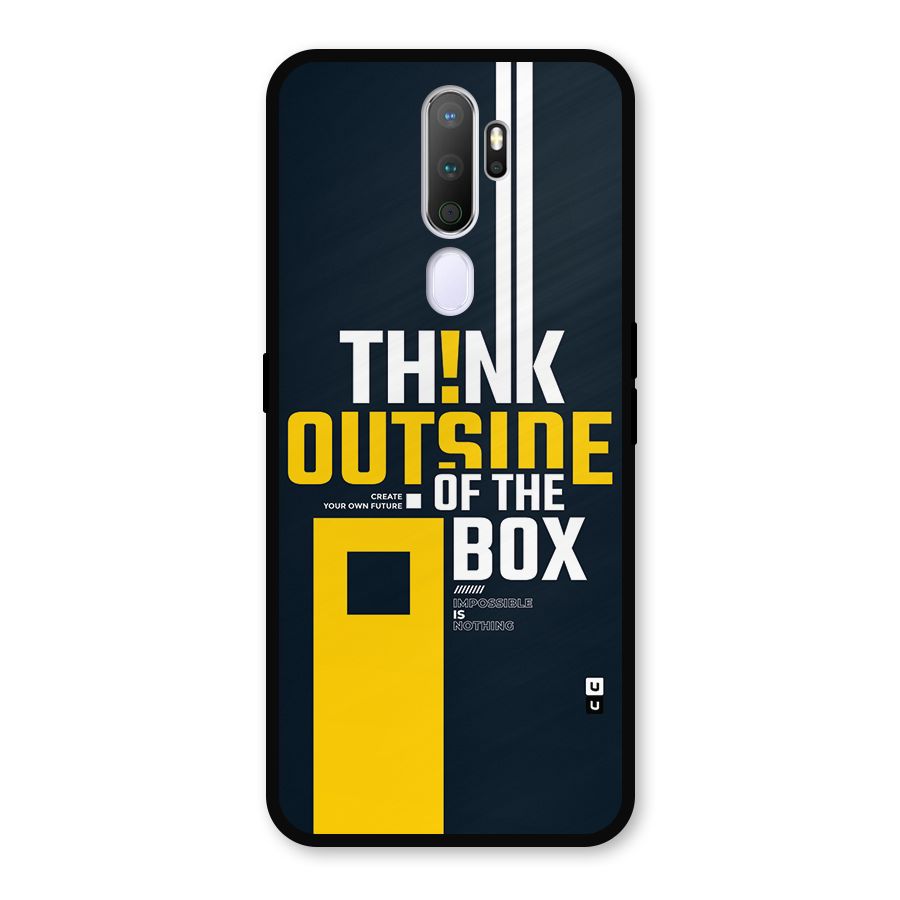 Awesome Think Out Side Metal Back Case for Oppo A9 (2020)