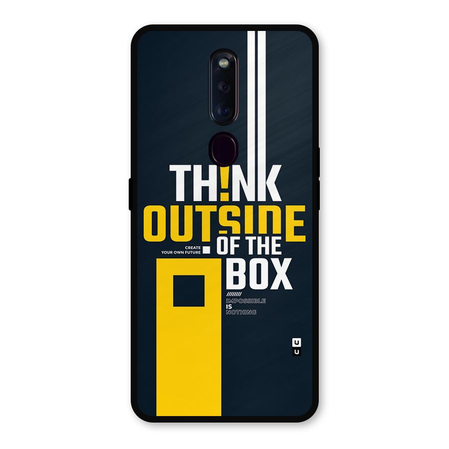 Awesome Think Out Side Metal Back Case for Oppo F11 Pro