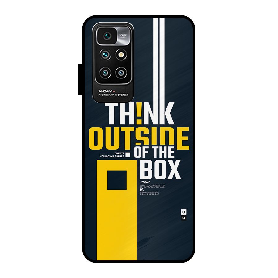 Awesome Think Out Side Metal Back Case for Redmi 10 Prime