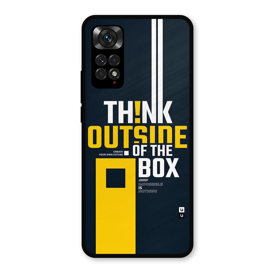 Awesome Think Out Side Metal Back Case for Redmi Note 11