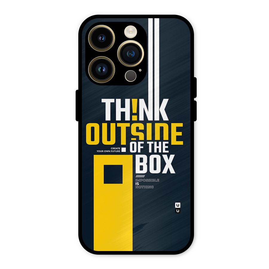 Awesome Think Out Side Metal Back Case for iPhone 14 Pro