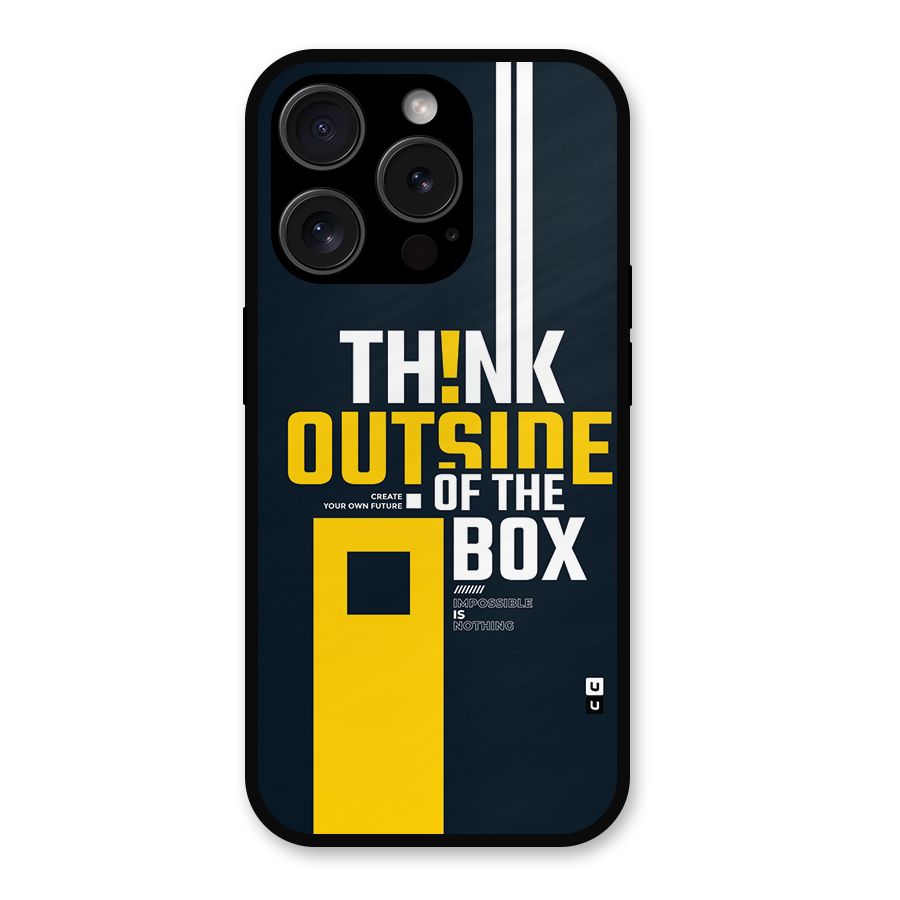 Awesome Think Out Side Metal Back Case for iPhone 15 Pro