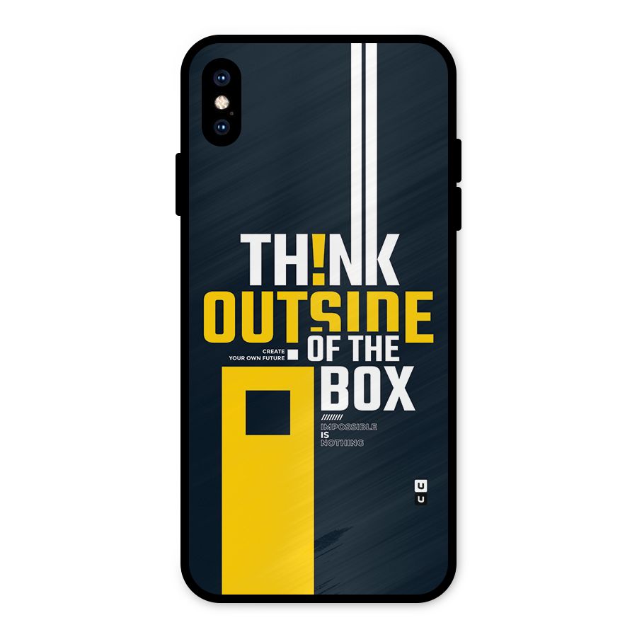 Awesome Think Out Side Metal Back Case for iPhone XS Max