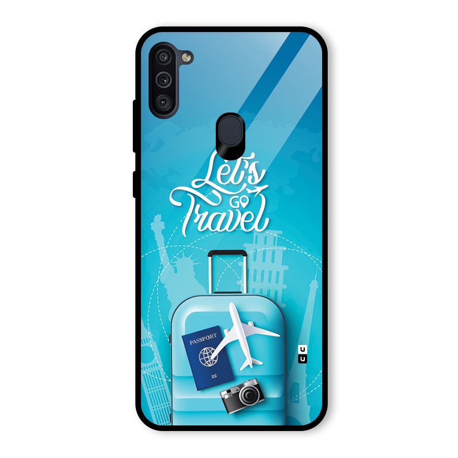 Awesome Travel Bag Glass Back Case for Galaxy M11