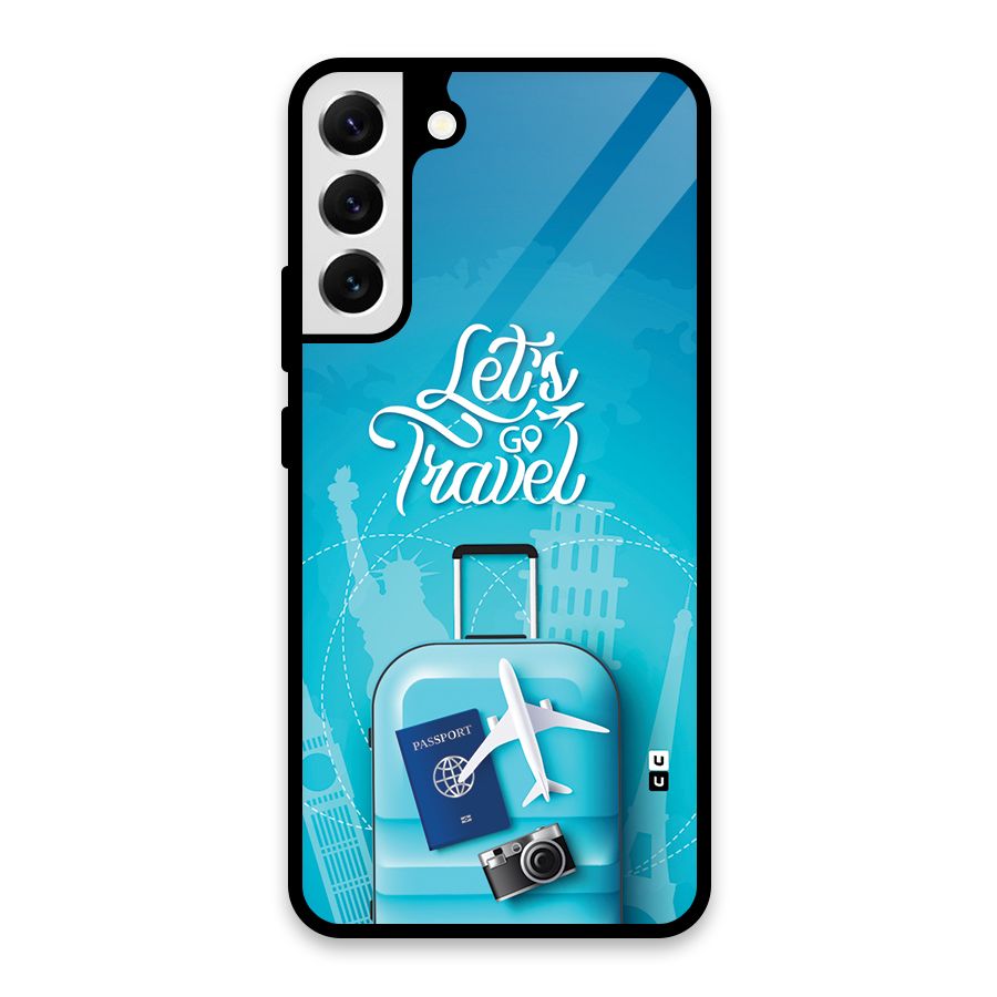 Awesome Travel Bag Glass Back Case for Galaxy S22 Plus 5G