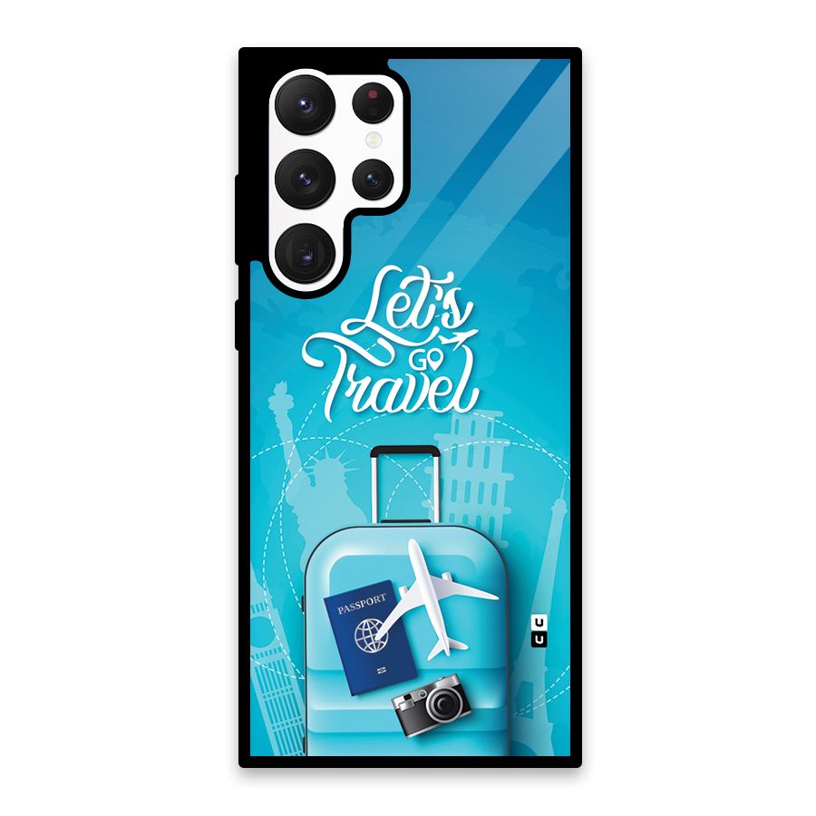Awesome Travel Bag Glass Back Case for Galaxy S22 Ultra 5G