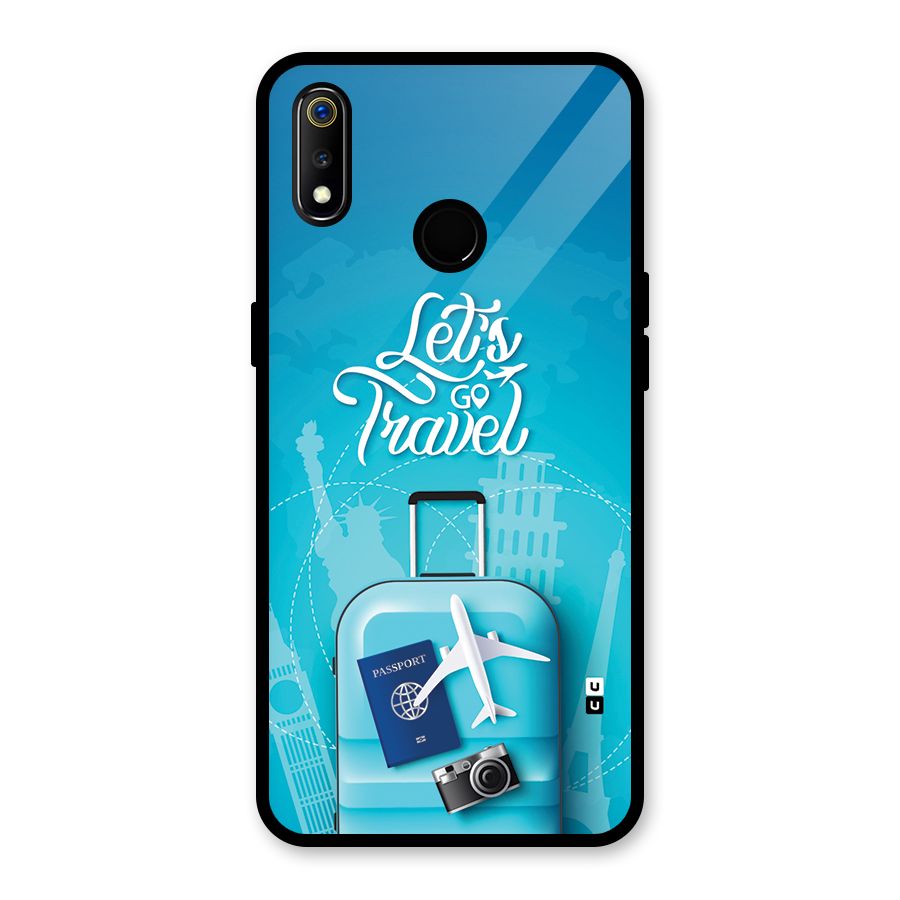 Awesome Travel Bag Glass Back Case for Realme 3