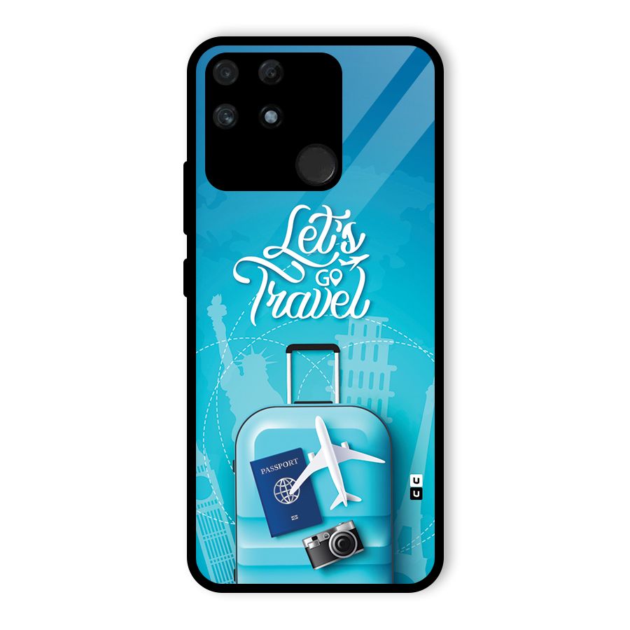 Awesome Travel Bag Glass Back Case for Realme Narzo 50A