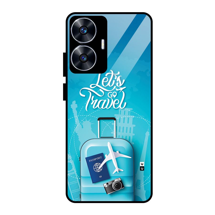 Awesome Travel Bag Glass Back Case for Realme Narzo N55