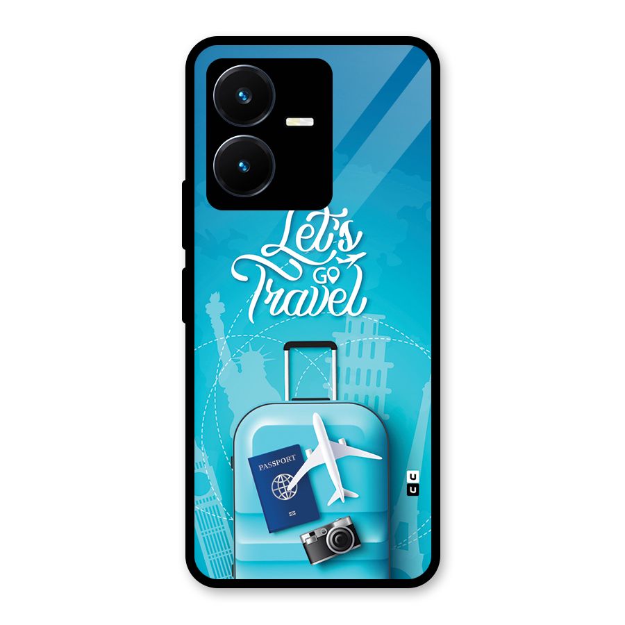 Awesome Travel Bag Glass Back Case for Vivo Y22s