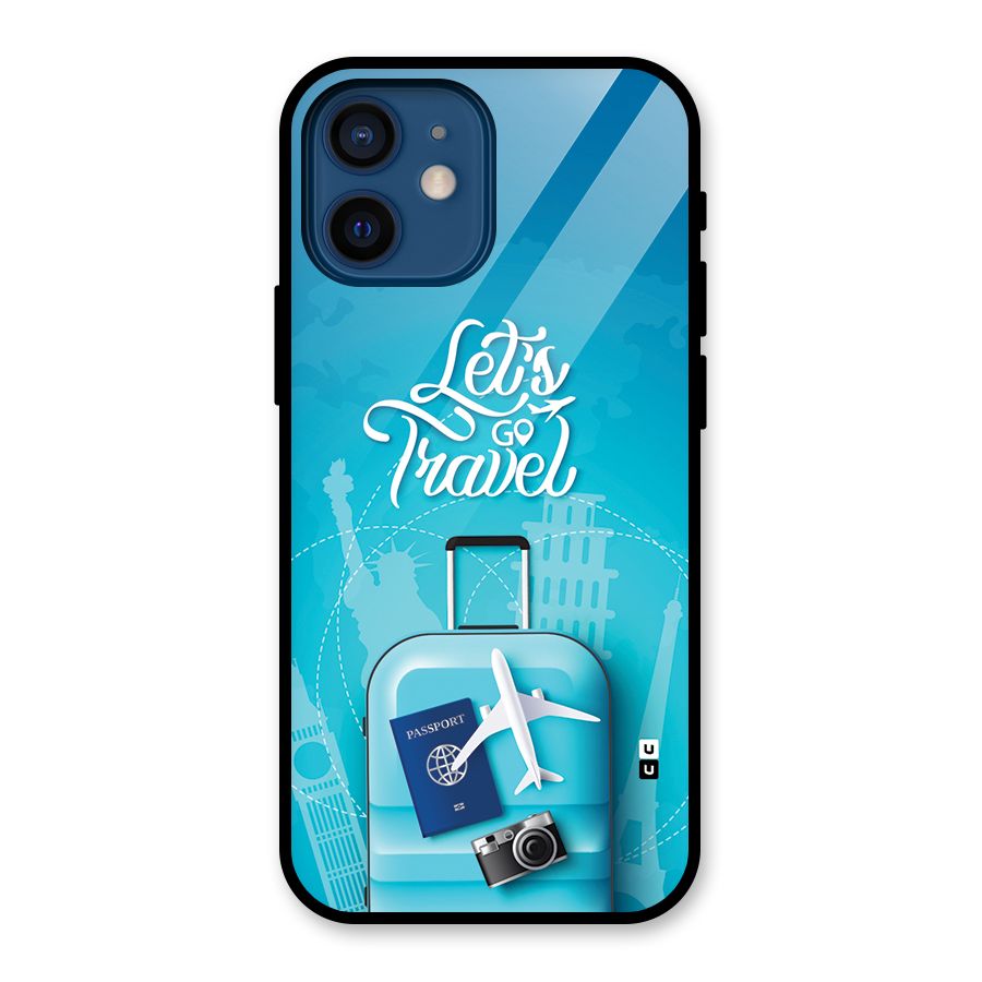 Awesome Travel Bag Glass Back Case for iPhone 12 Mini
