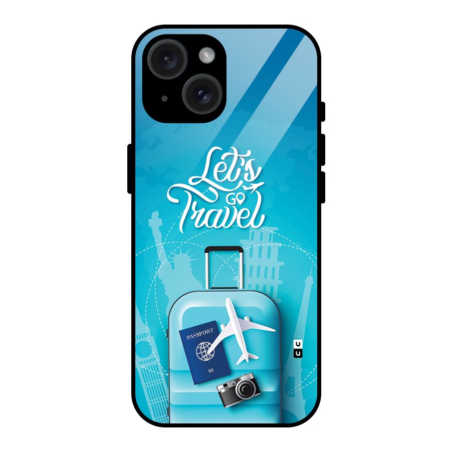 Awesome Travel Bag Glass Back Case for iPhone 15