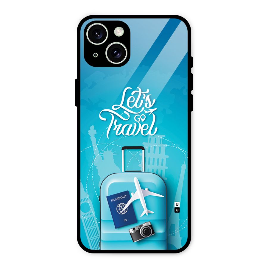 Awesome Travel Bag Glass Back Case for iPhone 15 Plus