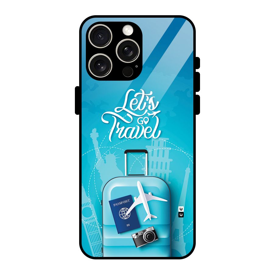 Awesome Travel Bag Glass Back Case for iPhone 15 Pro Max