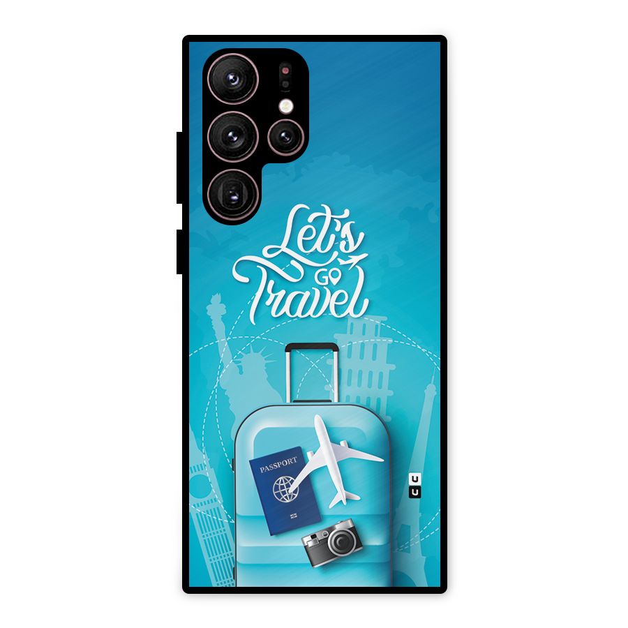 Awesome Travel Bag Metal Back Case for Galaxy S22 Ultra 5G