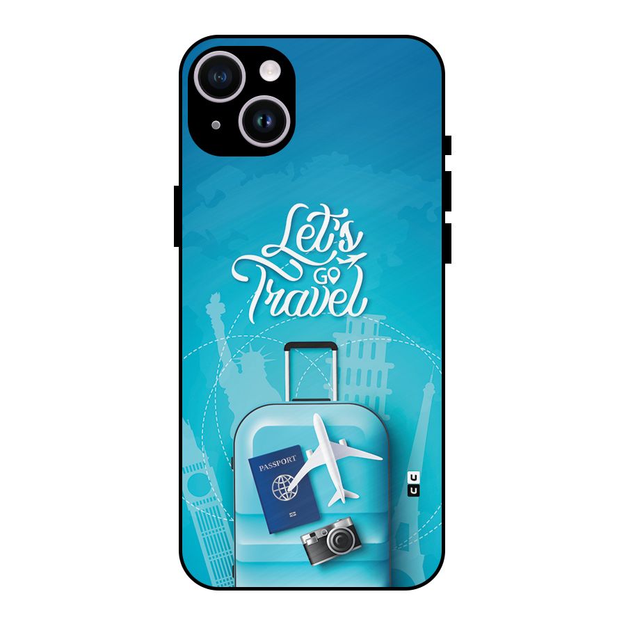 Awesome Travel Bag Metal Back Case for iPhone 14 Plus