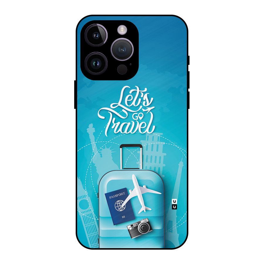 Awesome Travel Bag Metal Back Case for iPhone 14 Pro Max