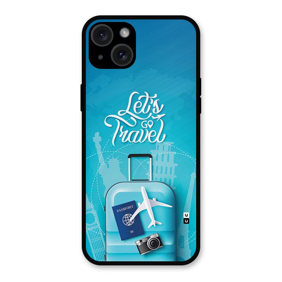 Awesome Travel Bag Metal Back Case for iPhone 15 Plus