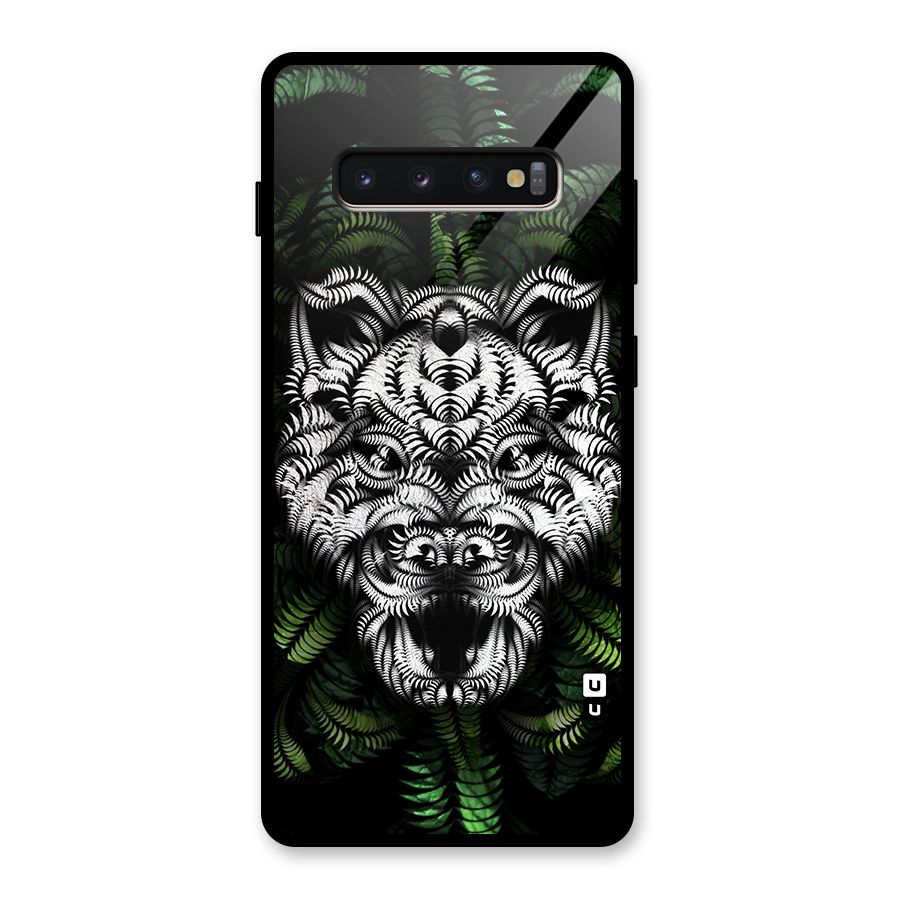 Aztec Art Tiger Glass Back Case for Galaxy S10 Plus