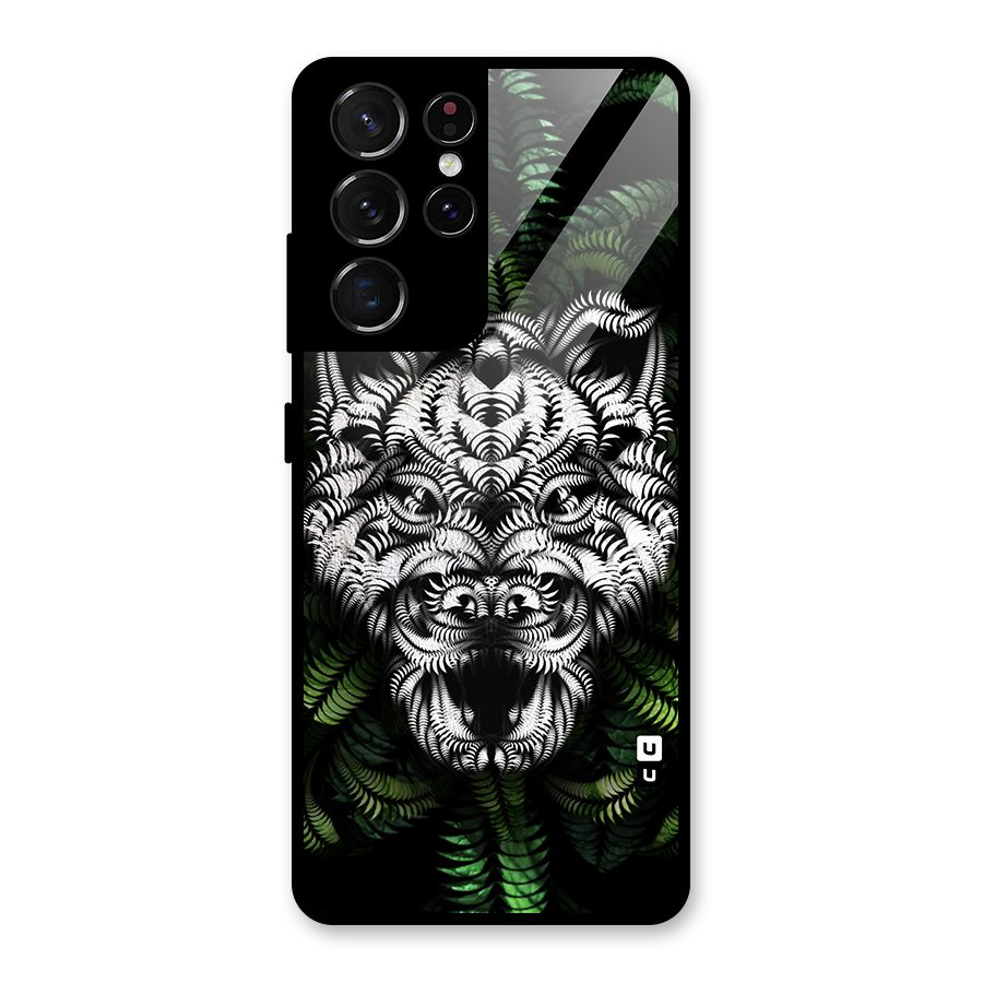 Aztec Art Tiger Glass Back Case for Galaxy S21 Ultra 5G