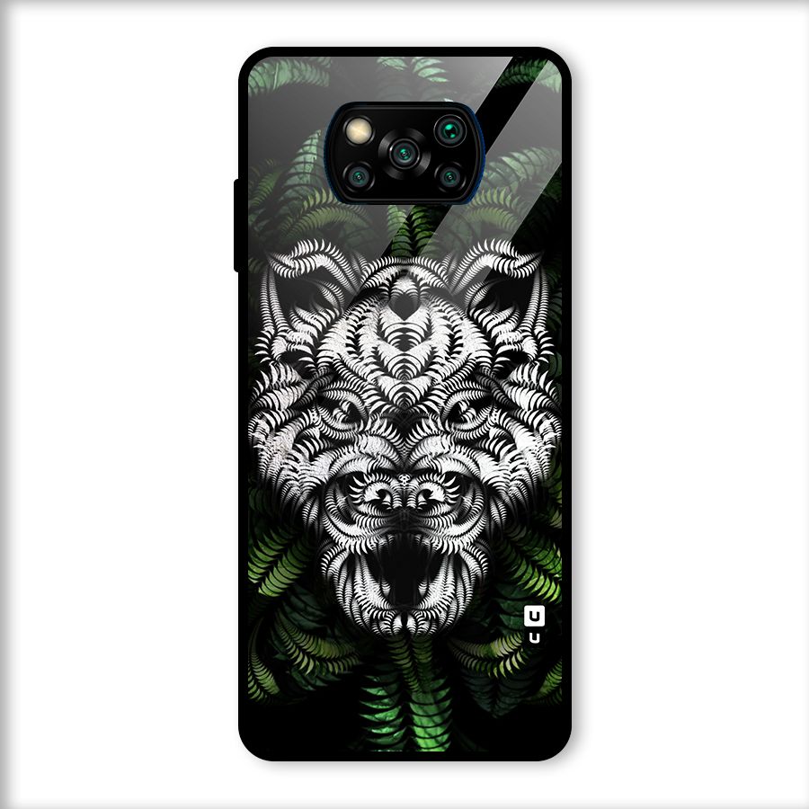 Aztec Art Tiger Glass Back Case for Poco X3