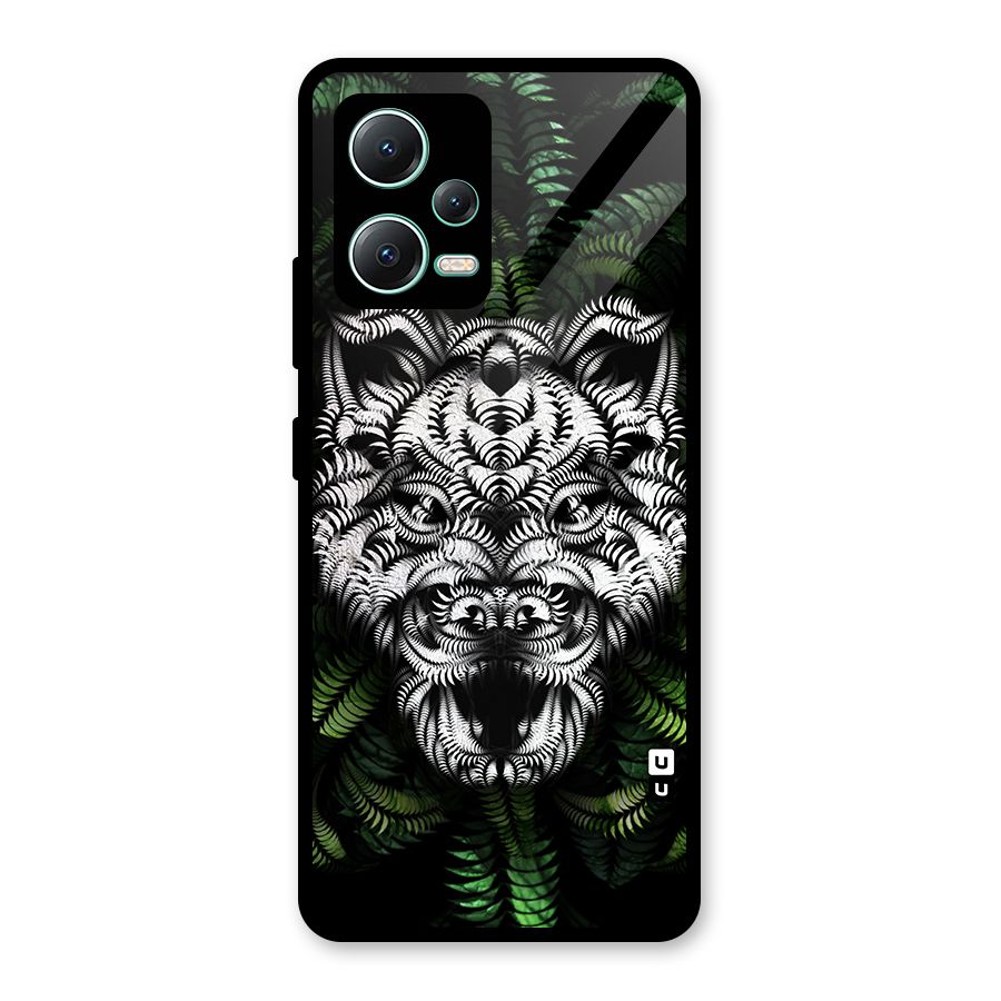 Aztec Art Tiger Glass Back Case for Redmi Note 12 5G