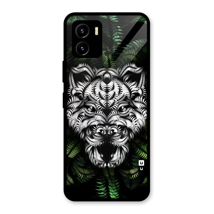Aztec Art Tiger Glass Back Case for Vivo Y15s
