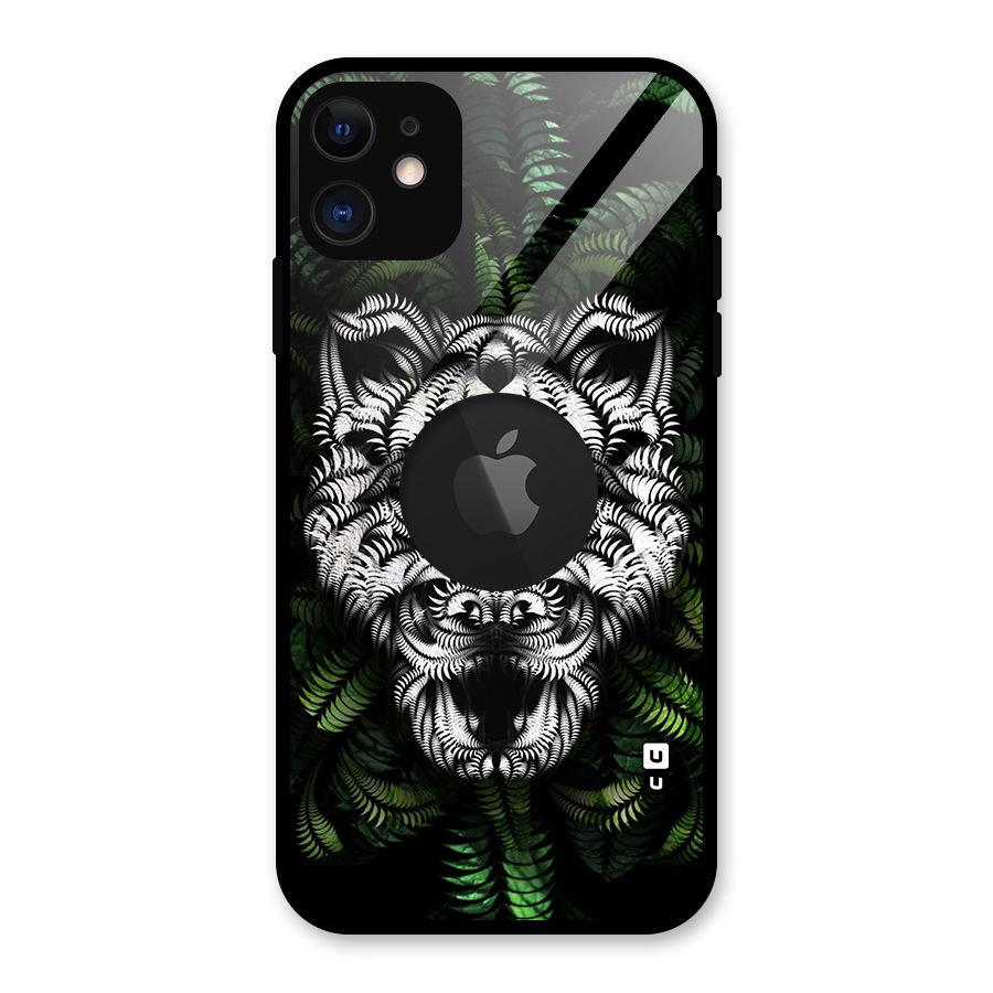 Aztec Art Tiger Glass Back Case for iPhone 11 Logo Cut