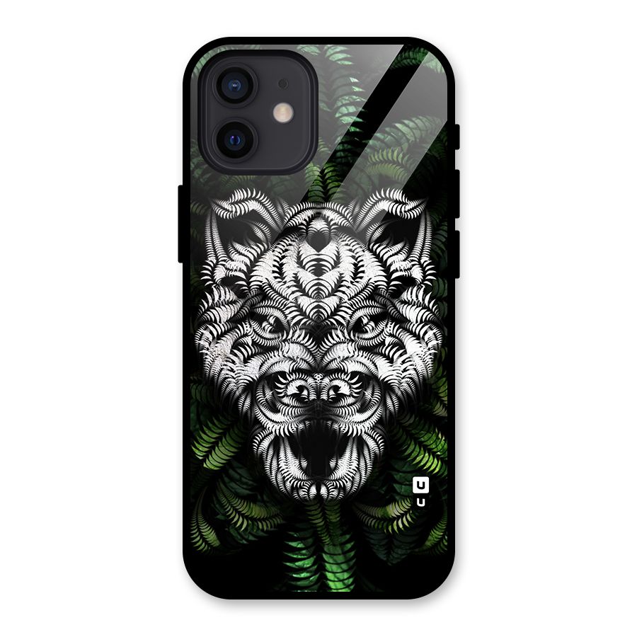 Aztec Art Tiger Glass Back Case for iPhone 12