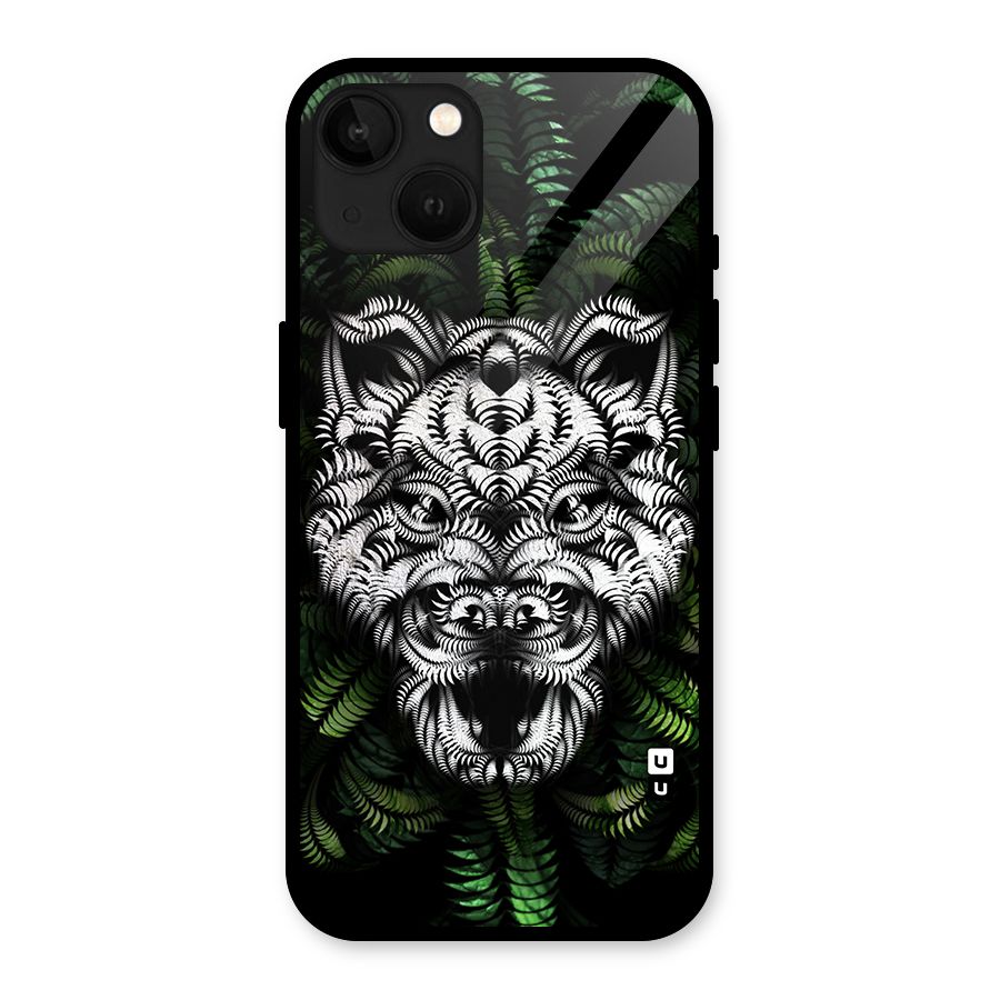 Aztec Art Tiger Glass Back Case for iPhone 13