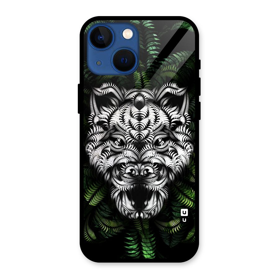 Aztec Art Tiger Glass Back Case for iPhone 13 Mini