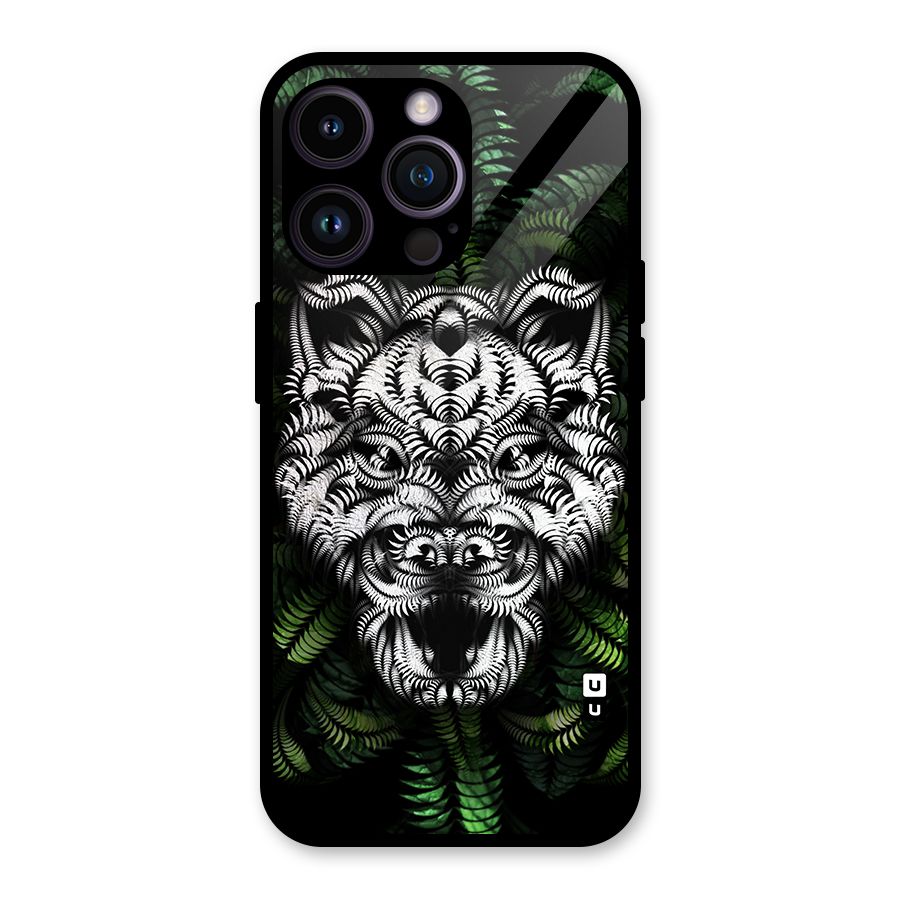 Aztec Art Tiger Glass Back Case for iPhone 14 Pro Max