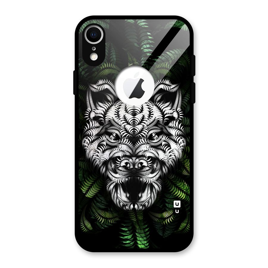 Aztec Art Tiger Glass Back Case for iPhone XR Logo Cut