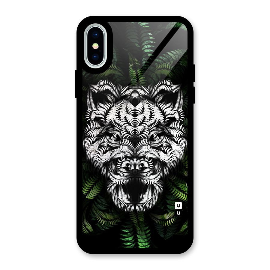 Aztec Art Tiger Glass Back Case for iPhone XS