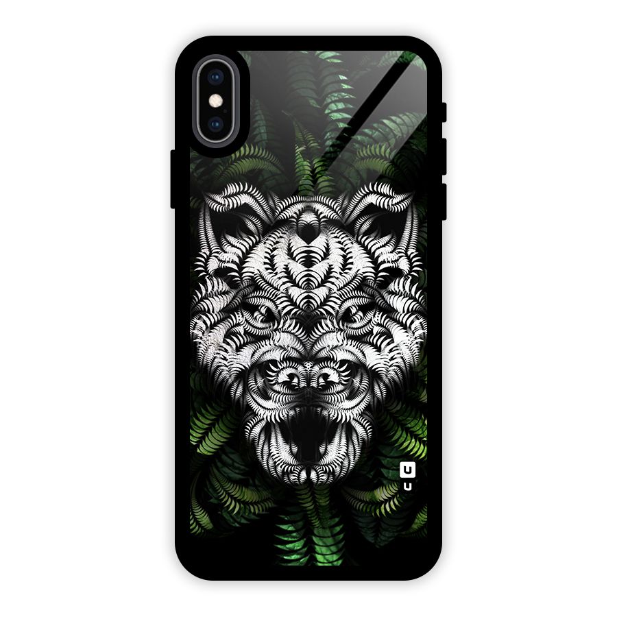 Aztec Art Tiger Glass Back Case for iPhone XS Max