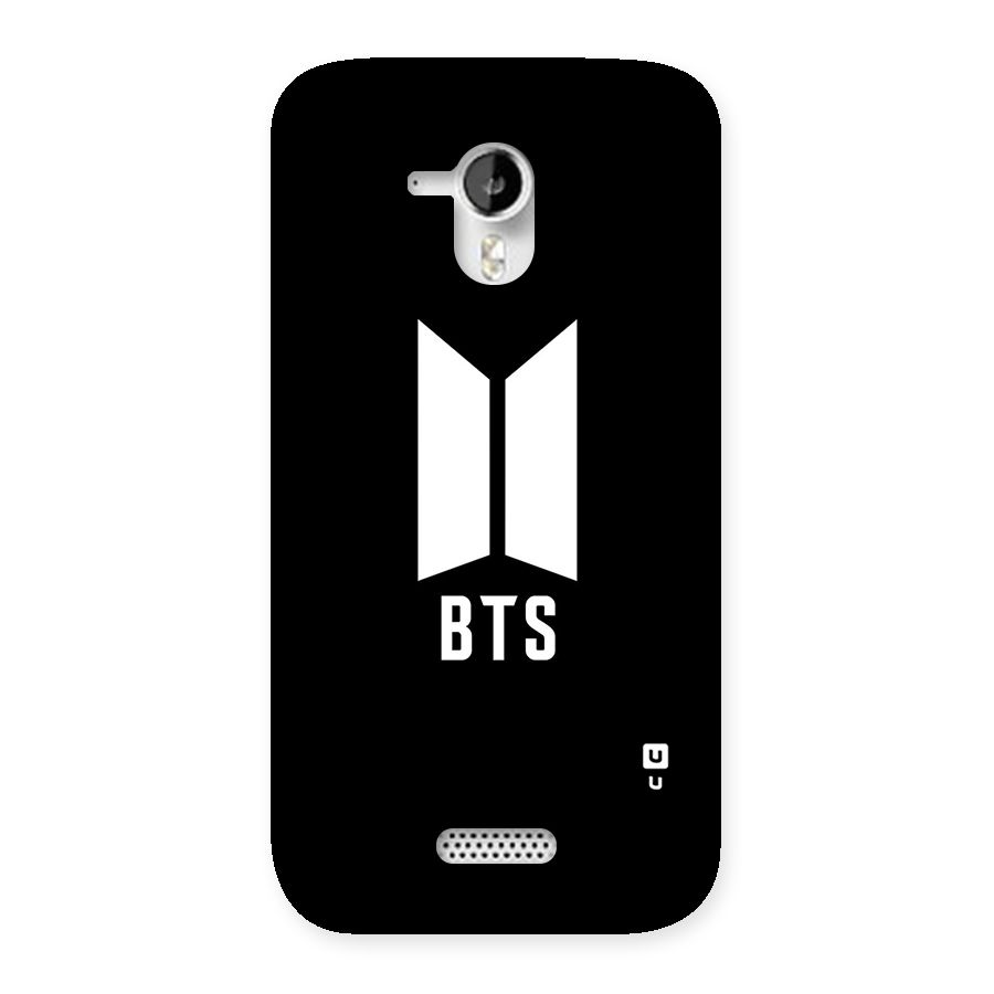 BTS Logo Black Back Case for Micromax Canvas HD A116