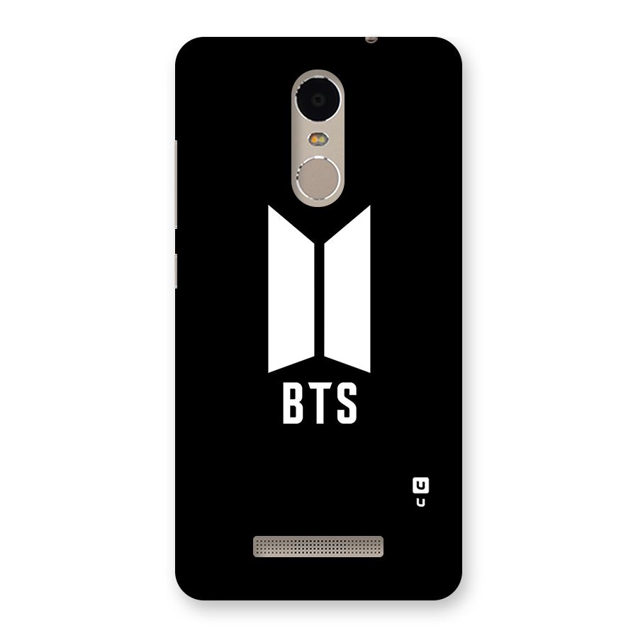BTS Logo Black Back Case for Xiaomi Redmi Note 3
