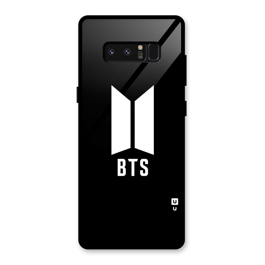 BTS Logo Black Glass Back Case for Galaxy Note 8