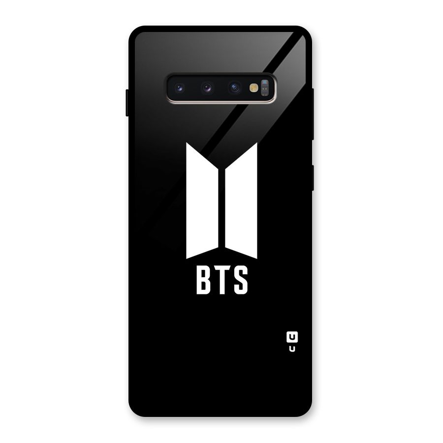 BTS Logo Black Glass Back Case for Galaxy S10 Plus