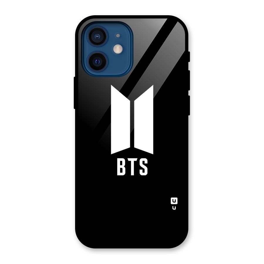 BTS Logo Black Glass Back Case for iPhone 12 Mini