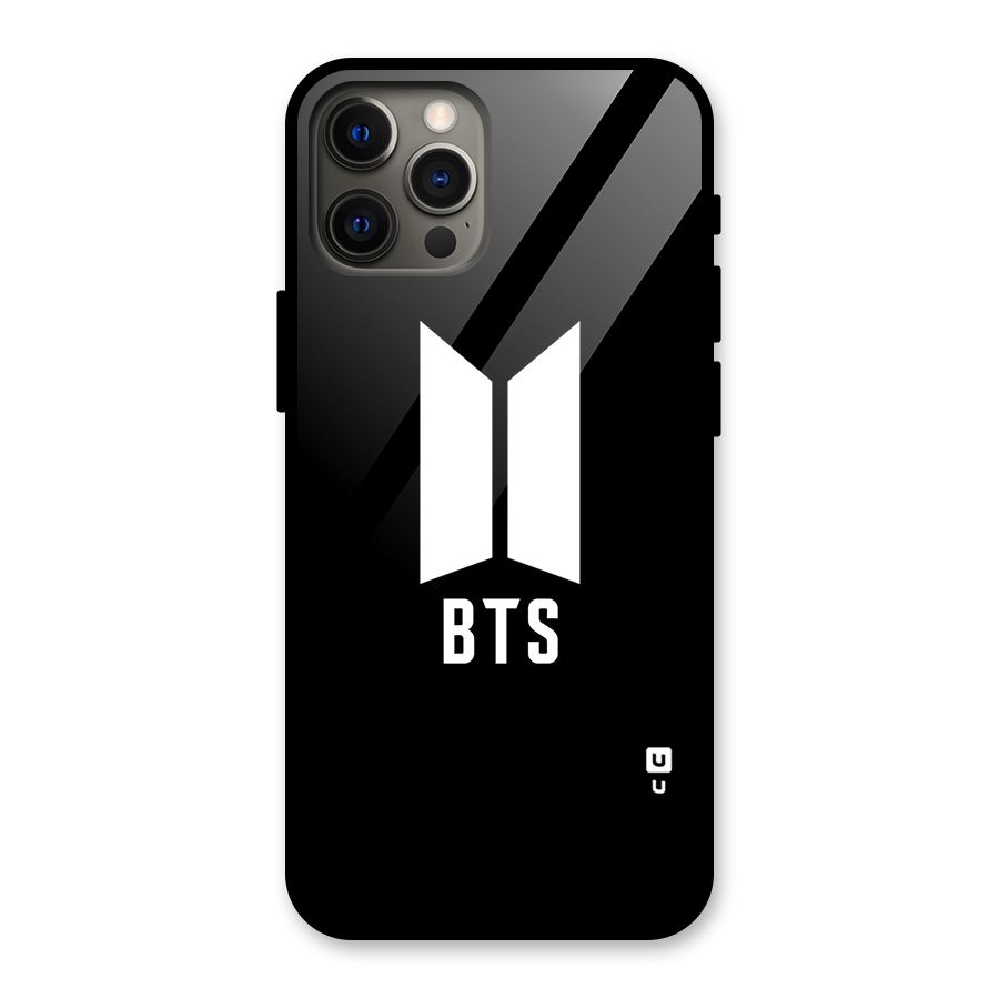 BTS Logo Black Glass Back Case for iPhone 12 Pro Max